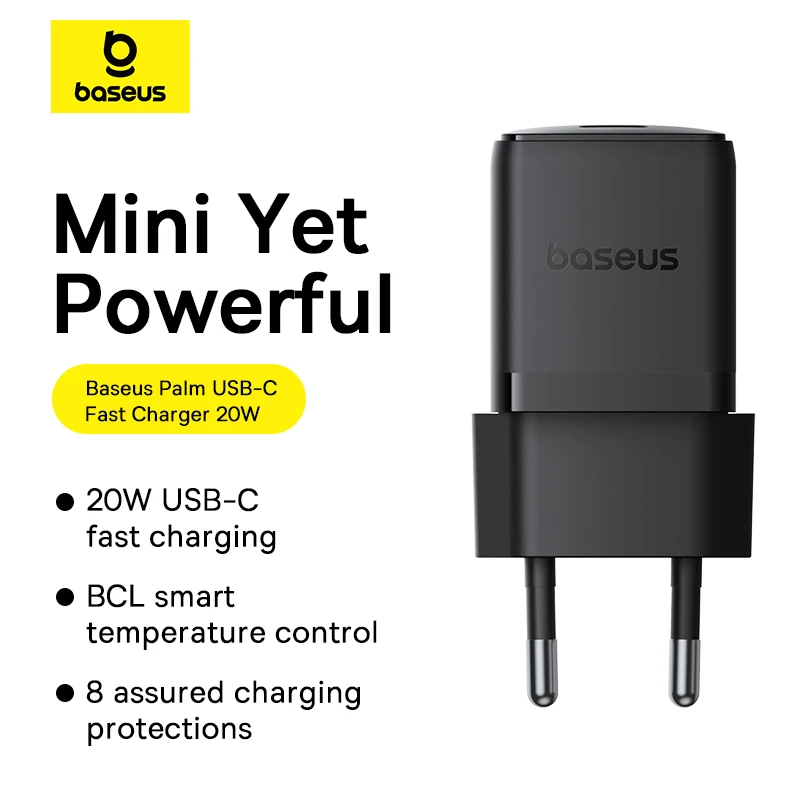 Baseus Palm Fast Charger 1C 20W EU US UK Cluster