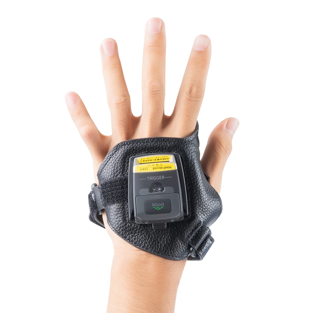 Effon Bluetooth Mini Glove Ring Barcode Scanner 2D QR Wireless Reader for Retail and Warehouse Applications