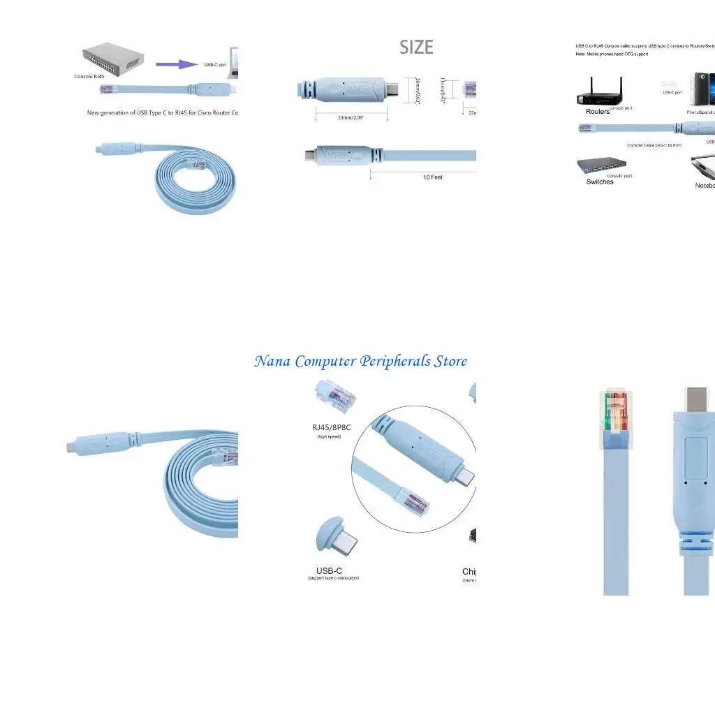 F68C USB ke RJ45 8P8C Konsol Kecepatan Tinggi dengan Chip FT232RL untuk Router Konsol