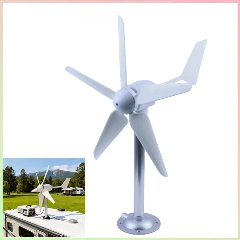 50W 5 Blades Micro Wind Turbine Generator, 3 Phase AC Permanent Magnet Motor for DIY Science Education & Outdoor Charging