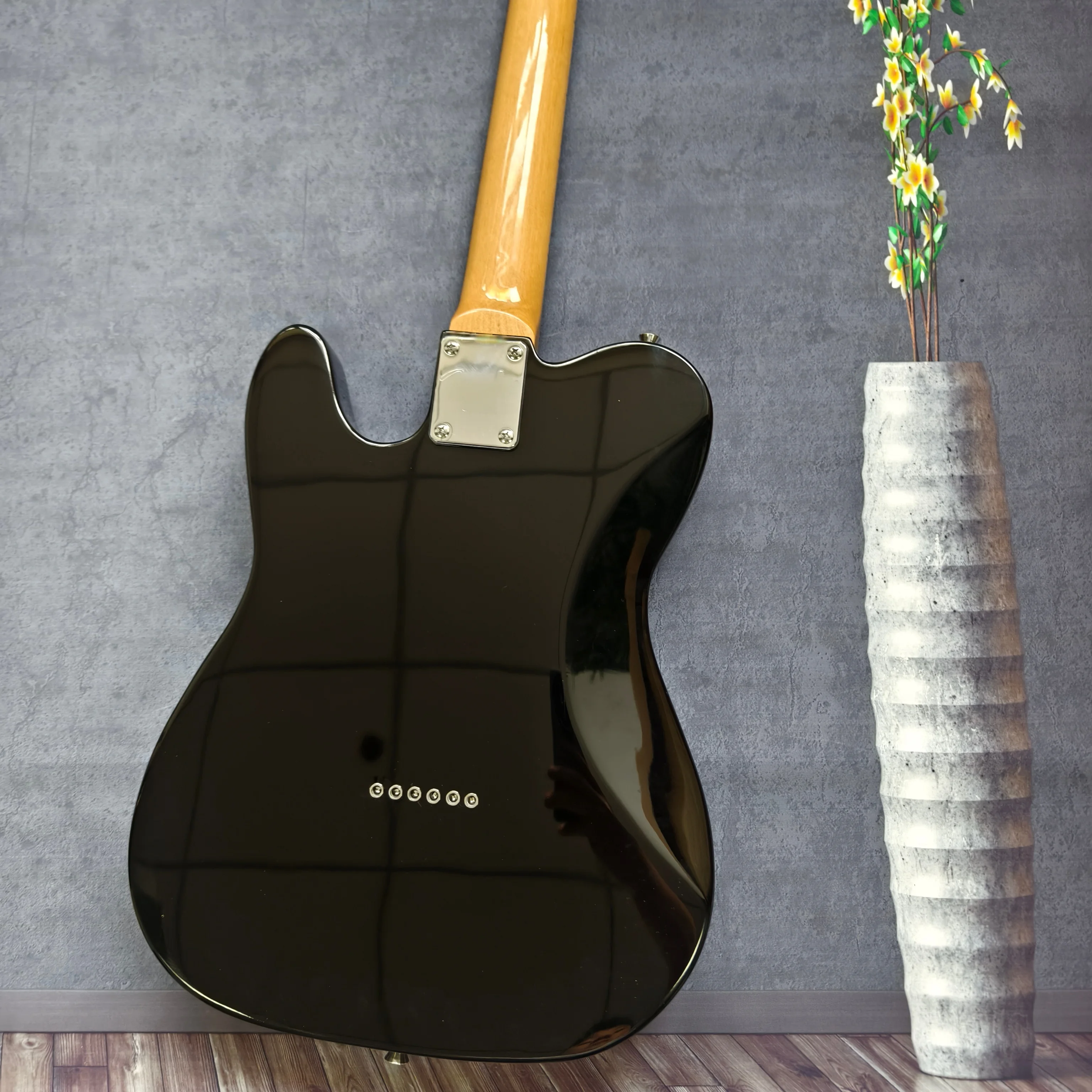 In Stock Gloss Black Electric Guitar HH Humbuckers Chrome Hardware Maple Neck 4 Knob Vintage Rock Guitar
