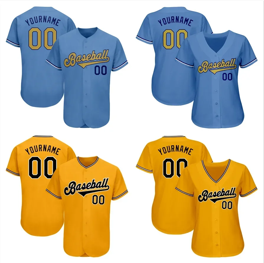 Camiseta de béisbol personalizada para parejas, camiseta de béisbol transpirable de secado rápido, camiseta de entrenamiento de juegos de Softbol para hombres y mujeres, blusa de béisbol