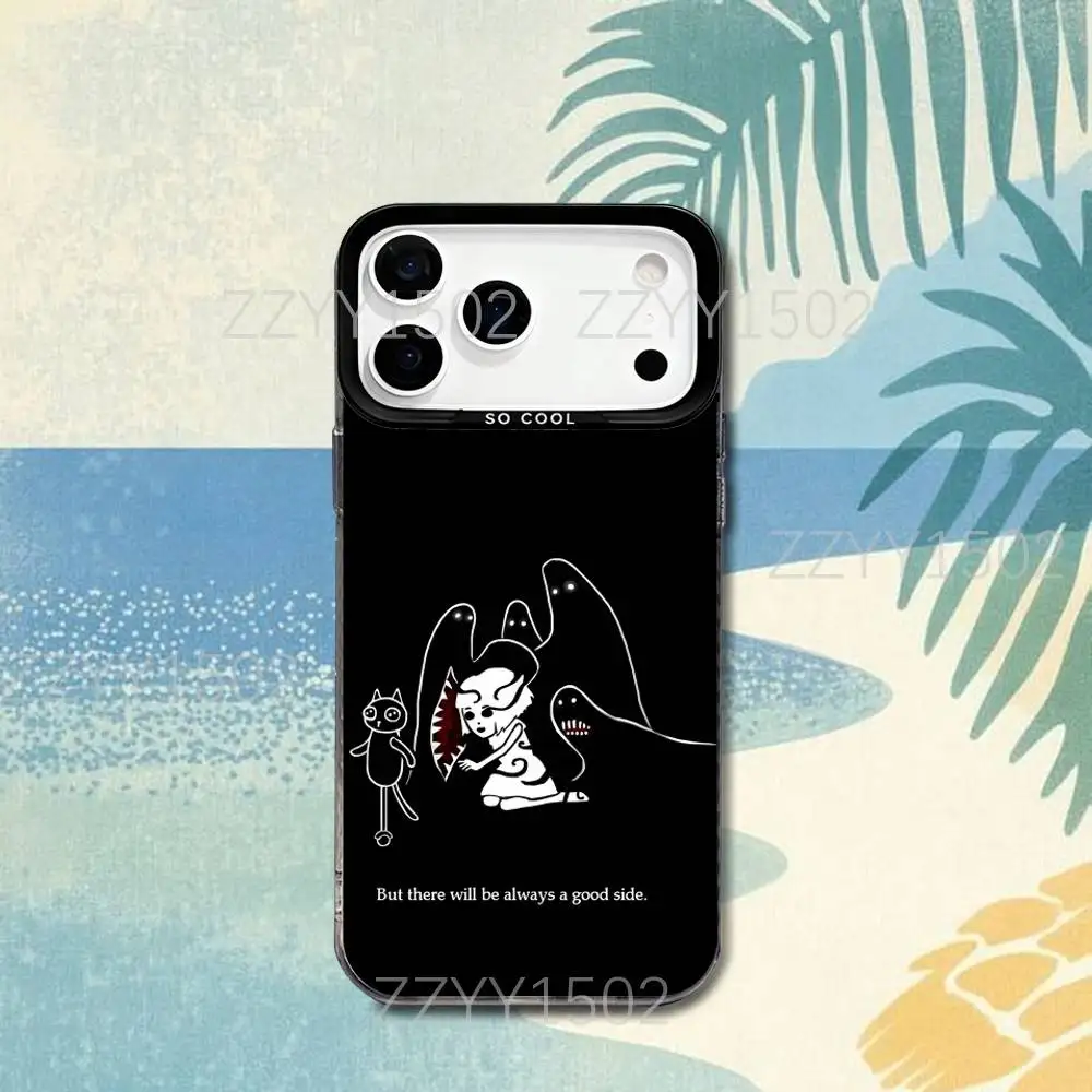 Game F-Fran Bow Horror Phone Case For iPhone 17,16,15,14,13,12,X,8,Pro,Max,Plus,SE4,Air,Mini HD Black IMD Matte