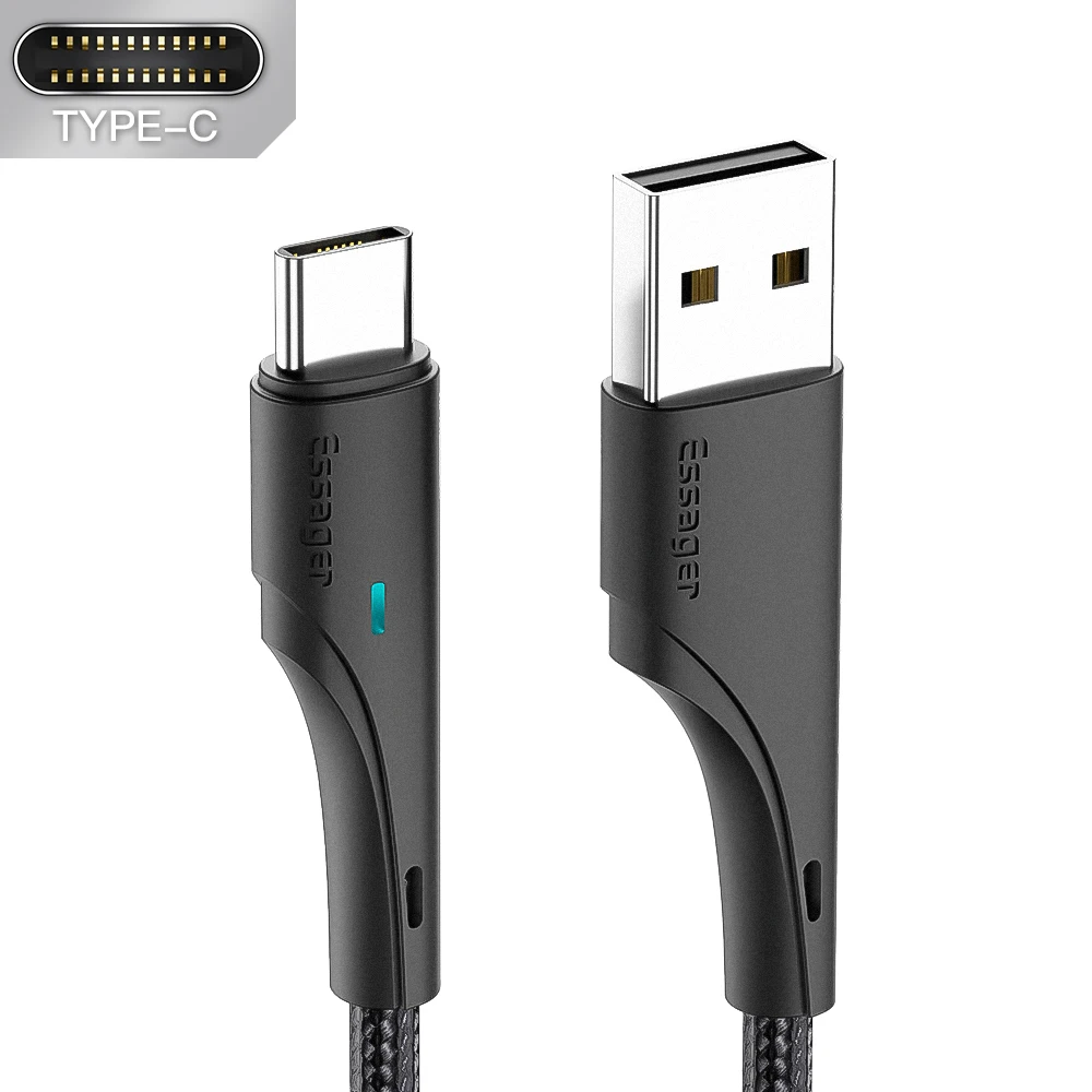 Essager USB Typ C Kabel 3A Schnellladegerät für Xiaomi Redmi Samsung Huawei USB C CableC Datumskabel Handy Ladekabel Kabel