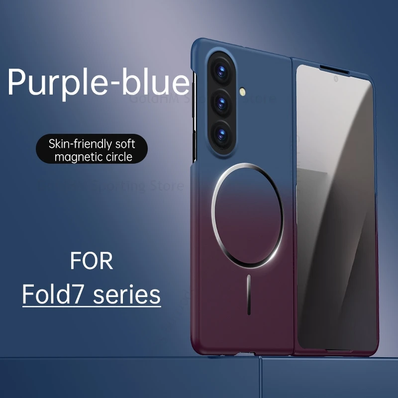

Skin Feel Gradient Tough Shockproof Case For Samsung Z Fold7 5G Wireless Charging For Magsafe Cover For Galaxy Z Fold 7 6 5 4 5G