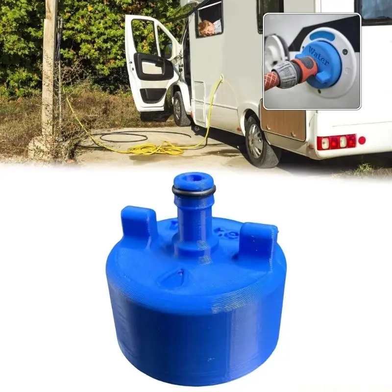 J0MA Motorhome Water Supply Adapter Efficient Setup Sturdy Construction Blue Color