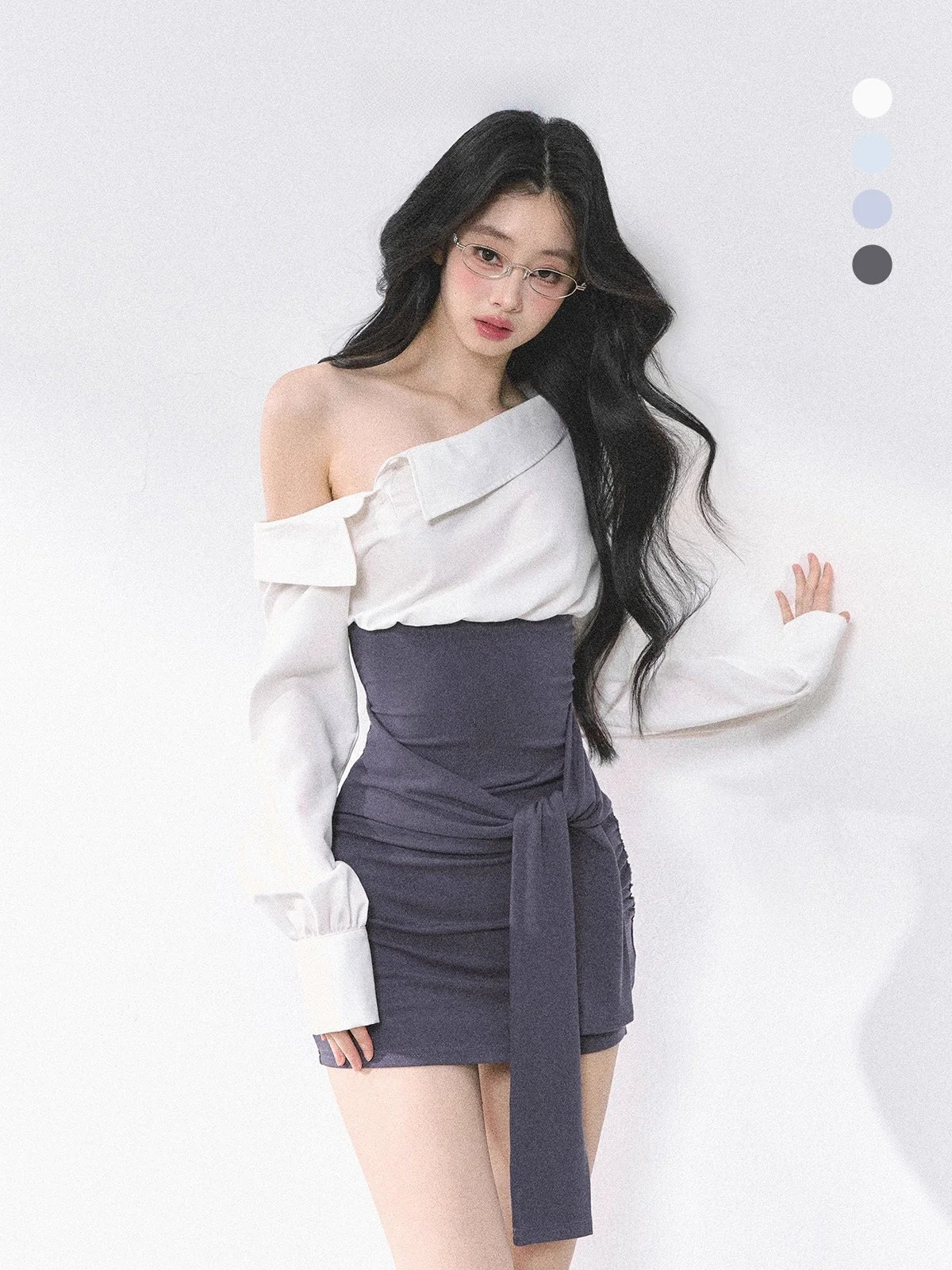 

AOMALM Spicy Girl Asymmetrical oulder Long Sve Women's Dr Summer Bodycon ort Skirt French Sle Busin Casual Dai...