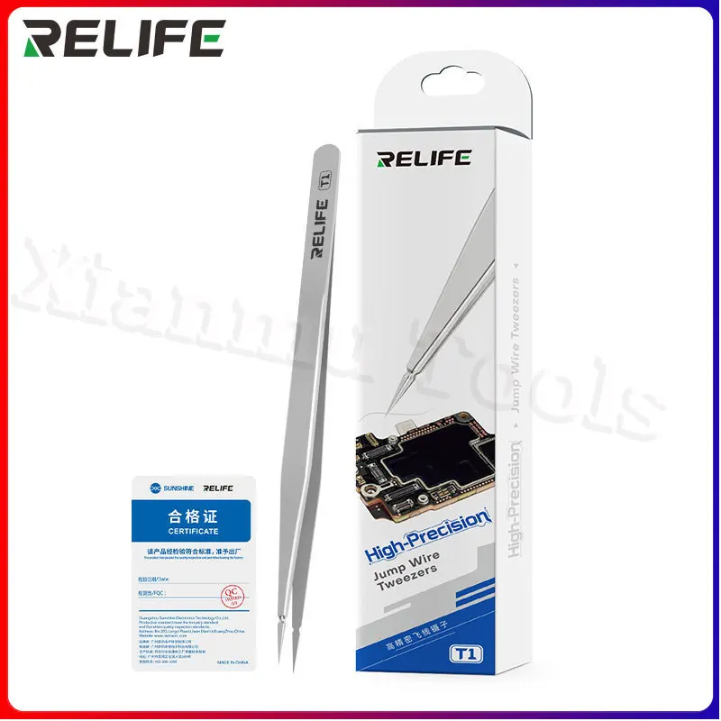 

RELIFE T1 high-precision tweezers can hold various precision components such as flying wires in narrow spaces