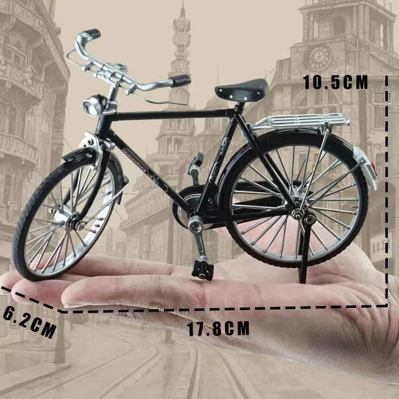 Children DIY Assembled Bicycle Toys Simulation Alloy Postal Car Bicycle Ornaments Old-fashioned Nostalgia Retro Model Assembled