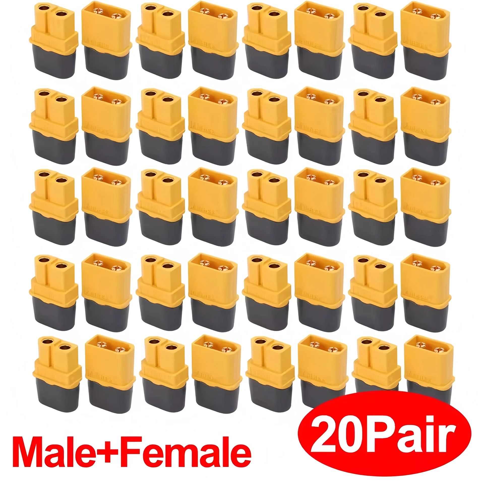 

20/40PCS XT60H Battery Connector Male & Female Bullet Connector Plugs with Sheath Housing for RC Battery Motor FPV XT-60 Adapter