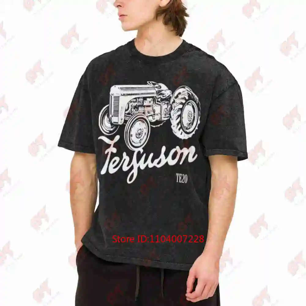 Ferguson TE20 Tractor Logo Vintage Washed Tee Pure Cotton T-Shirt