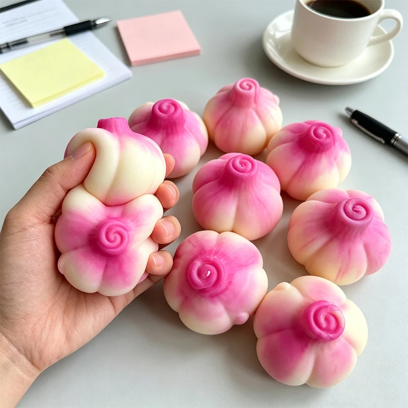 Handmade Onion Squishy Stress Reliever Crunchy ASMR Slow Rising Sensory Fidget Soft Decompression Gadget for Desk Anxiety