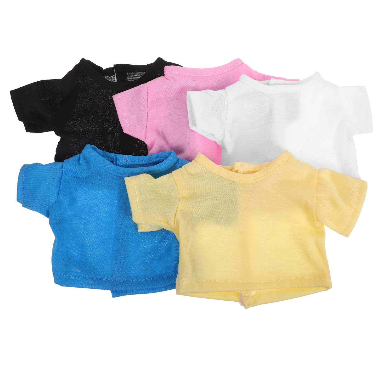 5 個のクマ T シャツ無地半袖服柔らかい生地 18 インチの人形に適したスタイリッシュなウェアアクセサリー