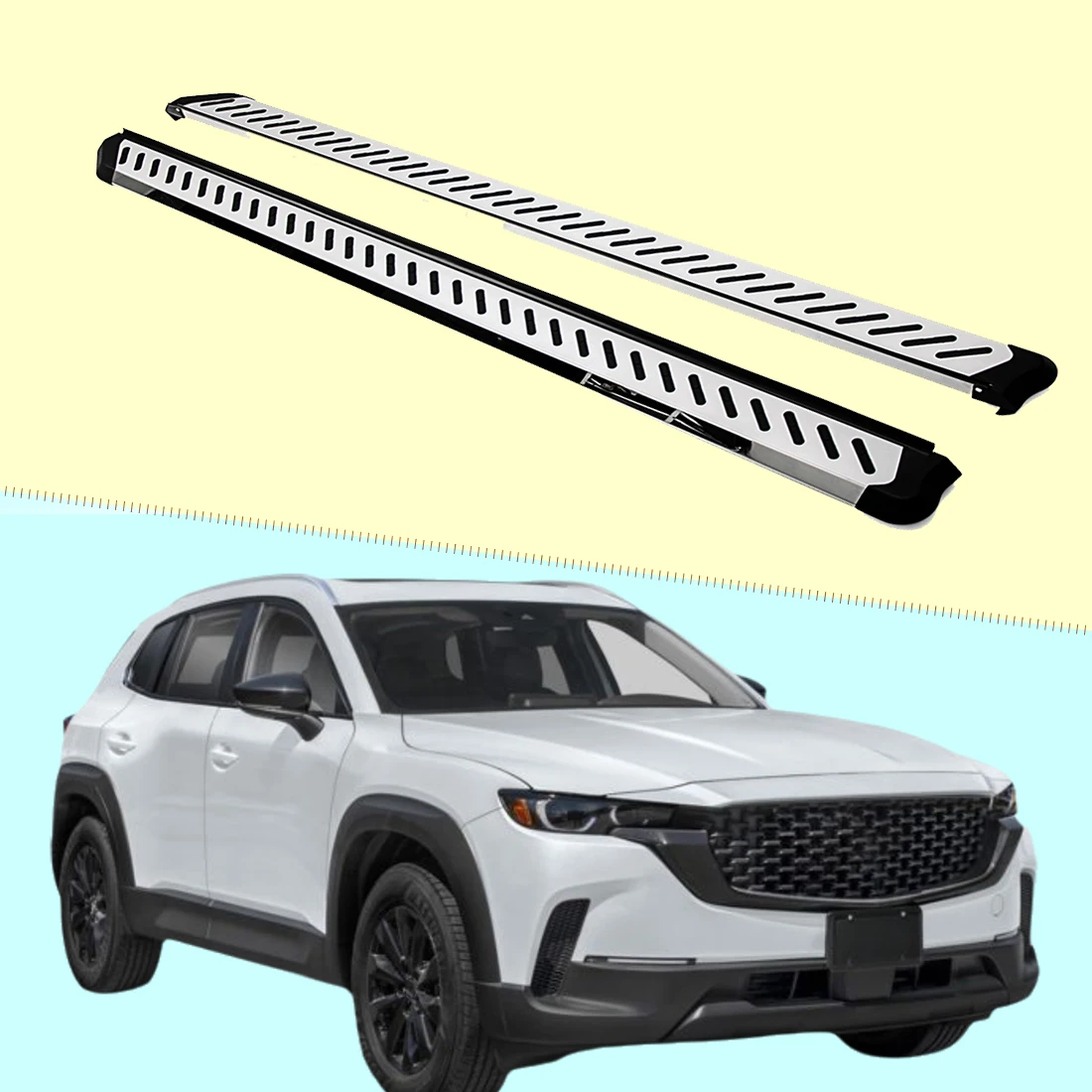 2PCS Side Step fits for Mazda CX-50 2022 2023 2024 Running Board Nerf Bars Stairs Aluminium Pedal