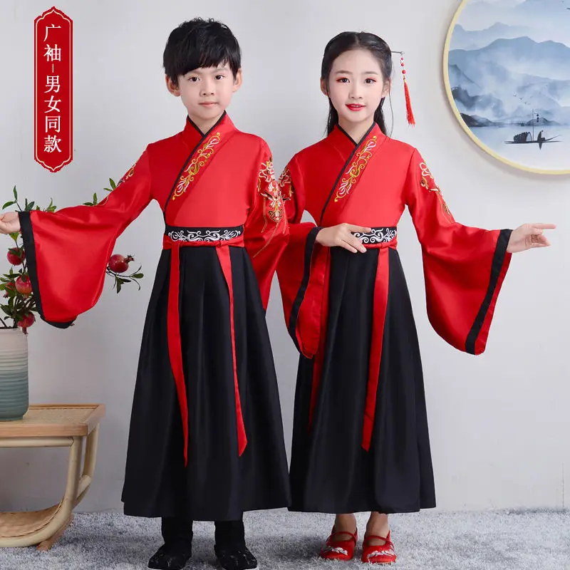 Traditional Chinese Vintage Clothing For Kids Boys Girls Women Hanfu Dress Tang Suit Kids Children Halloween Cosplay Costume