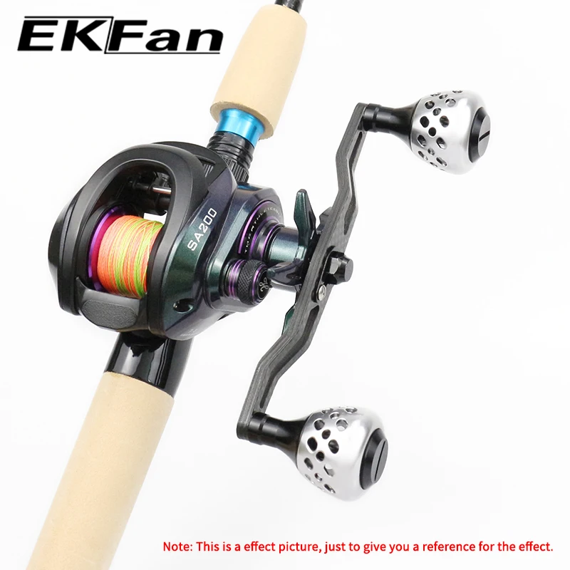 EKfan 130MM Kohlefaser-Baitcasting-Angelrollen-Griff für A/S/D 7*4/8*5mm Loch Doppel-Legierungs-Knopf Köderrollen-Griff – Detail 1