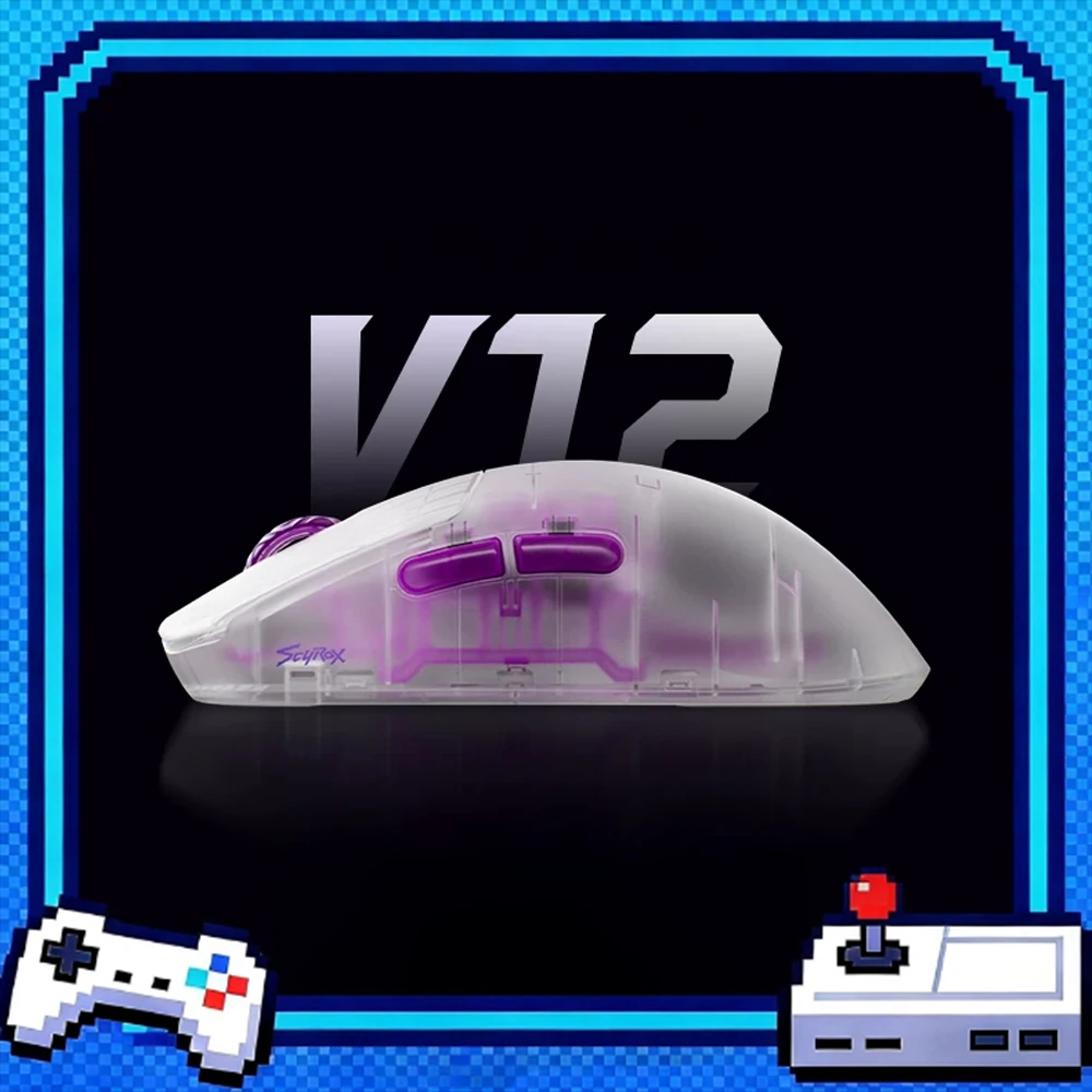 SCYROX V12L/V12M Mouse Dual Mode Wireless Mouse 8000Hz Polling Rate,Paw Next 1,Nordic 54 Lightweight Gaming Mice PC Accessories