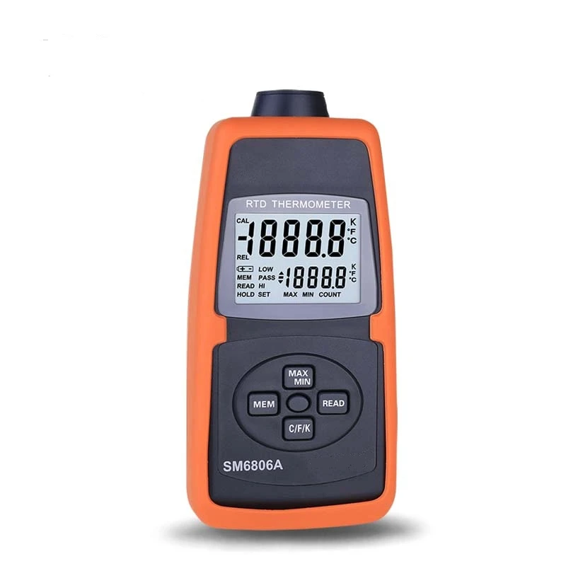 High Precise 200C-600C Industrial Platinum Resistance Temperature Measurement PT100 Probe Data Record SM6806A