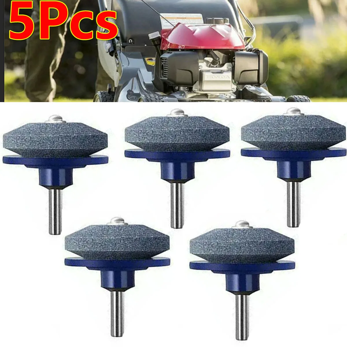 

5Pcs Sharpening Stone Lawn Mower Sharpener Blade Tool For Sharpening Knives Metal Grinding Polishing Electric Drill Refitting