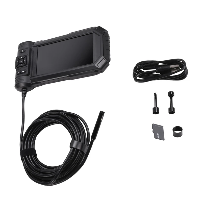 Endoscope Inspection Camera 5In IPS Screen Triple Lens Inspection Camera With Light 1080P HD Drain Camera With 32G Card