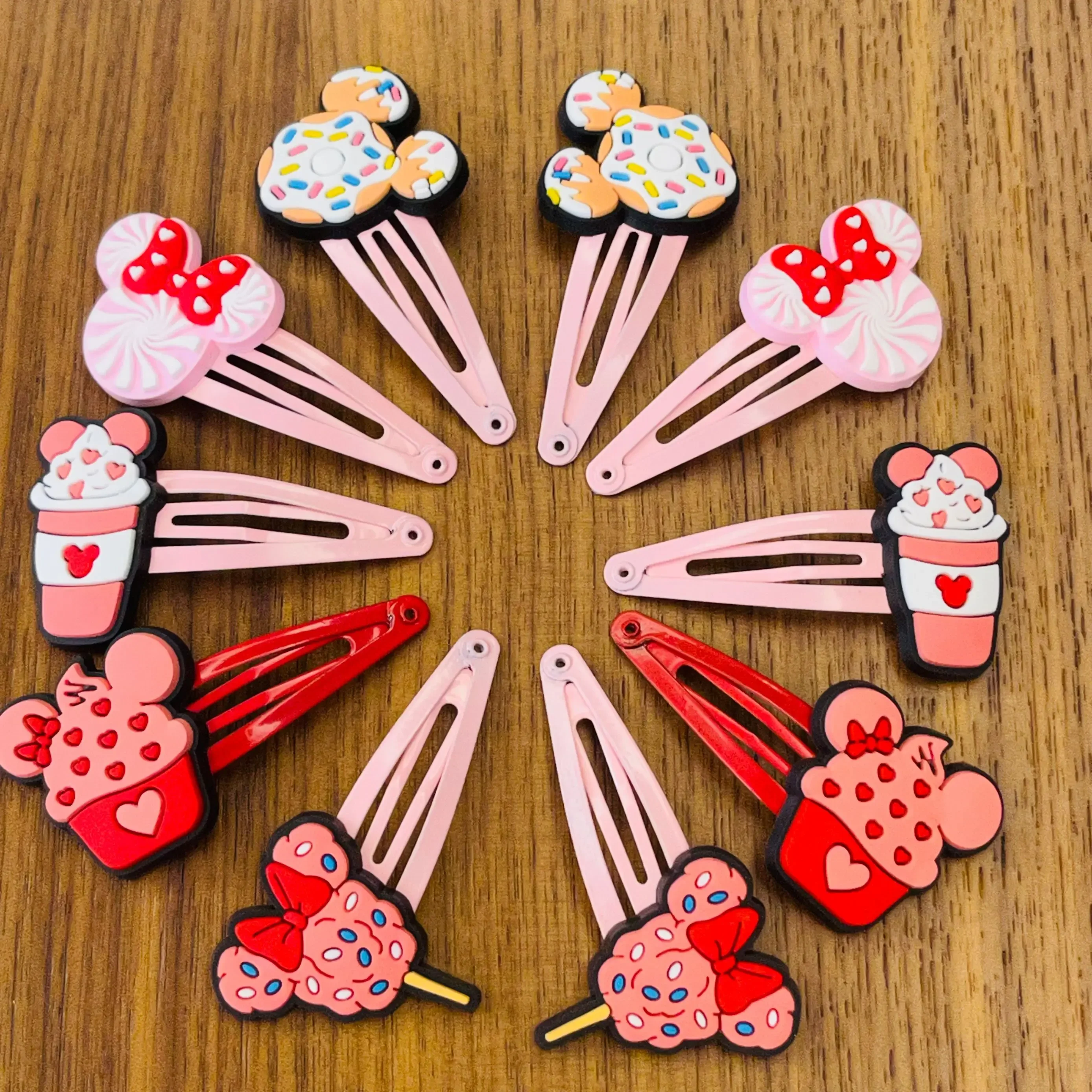 10Pcs Cartoon Princess Mickey Minnie BB Hair Clips Kids Hairpins Girls Hair Accessories Bobby Pin Barrette Party Gift  Headwear