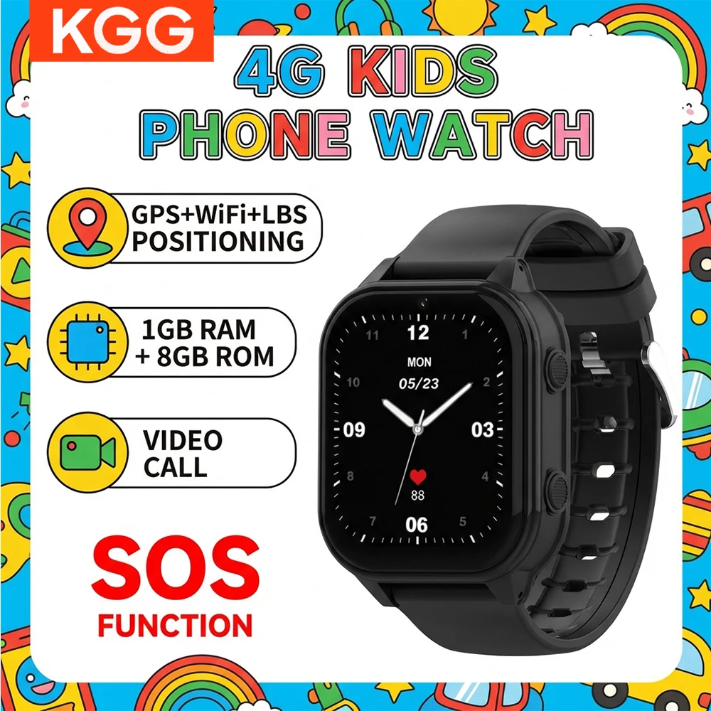 

4G Kids Smart Watch 1GB+8GB Camera Monitor Tracker Location IP67 Waterproof GPS WIFI Video Call SOS Phone Watch Child Smartwatch