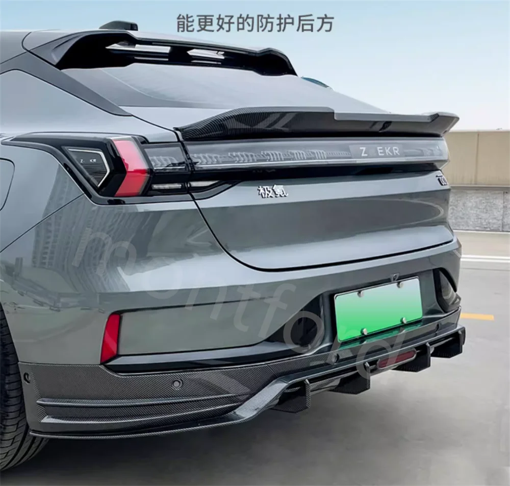 Black Trunk Tail Rear Wing Spoiler For ZEEKR 001 2021-2023 EV MC Sport Fixed Wing Zeekr Car Accessories No Punching