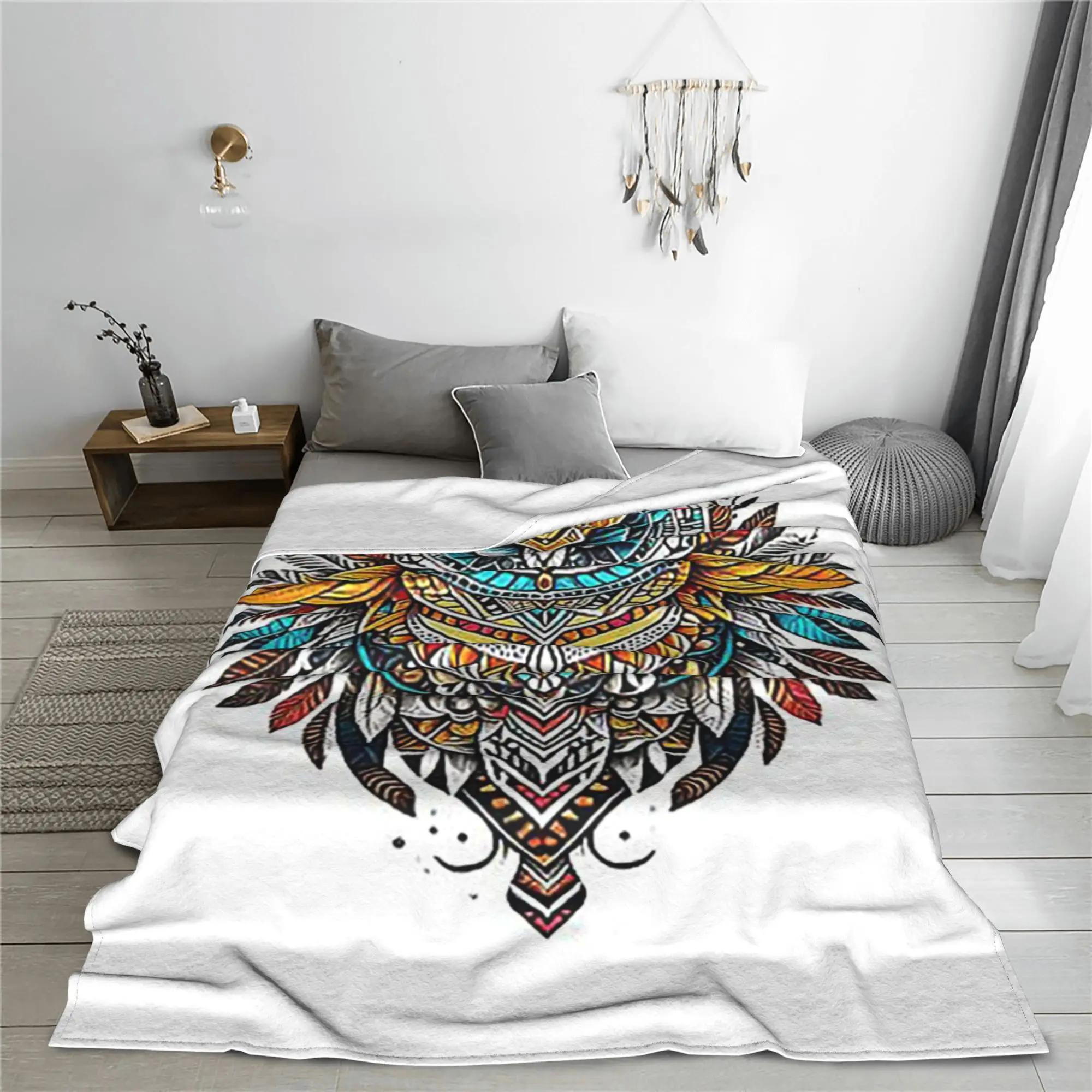 

Племенные эха скандинавских металлических скульптур, одеяла, теплое фланелевое одеяло для дивана, одеяло для дома, спальни, офиса, покрывало, одеяло