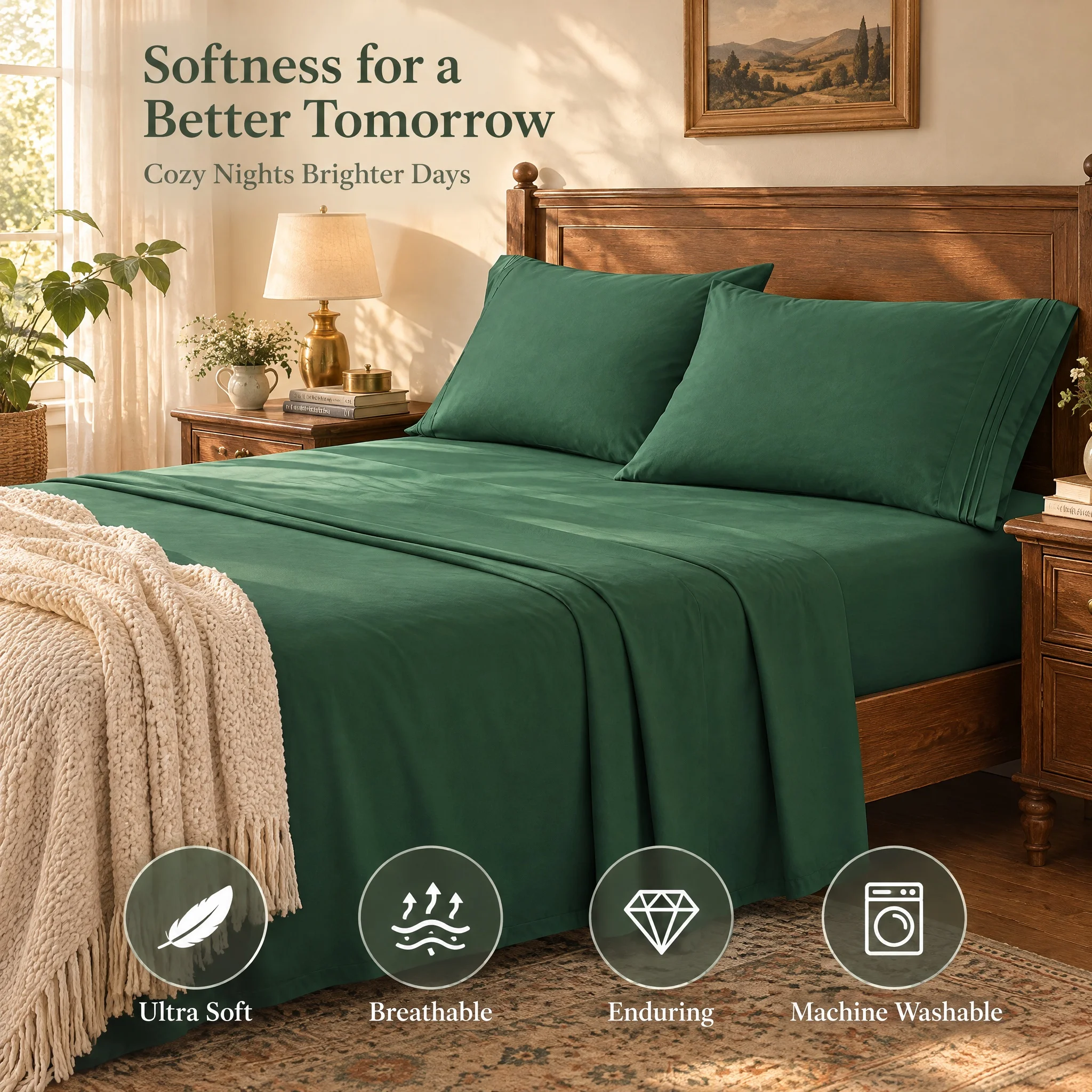 3/4pcs Bed Sheet Set with 15 Inch Deep Pockets, Luxury Hotel Style Soft Bedding, Shrink & Fade Resistant Linens, Includes Fitted Sheet, Flat Sheet and Pillowcases