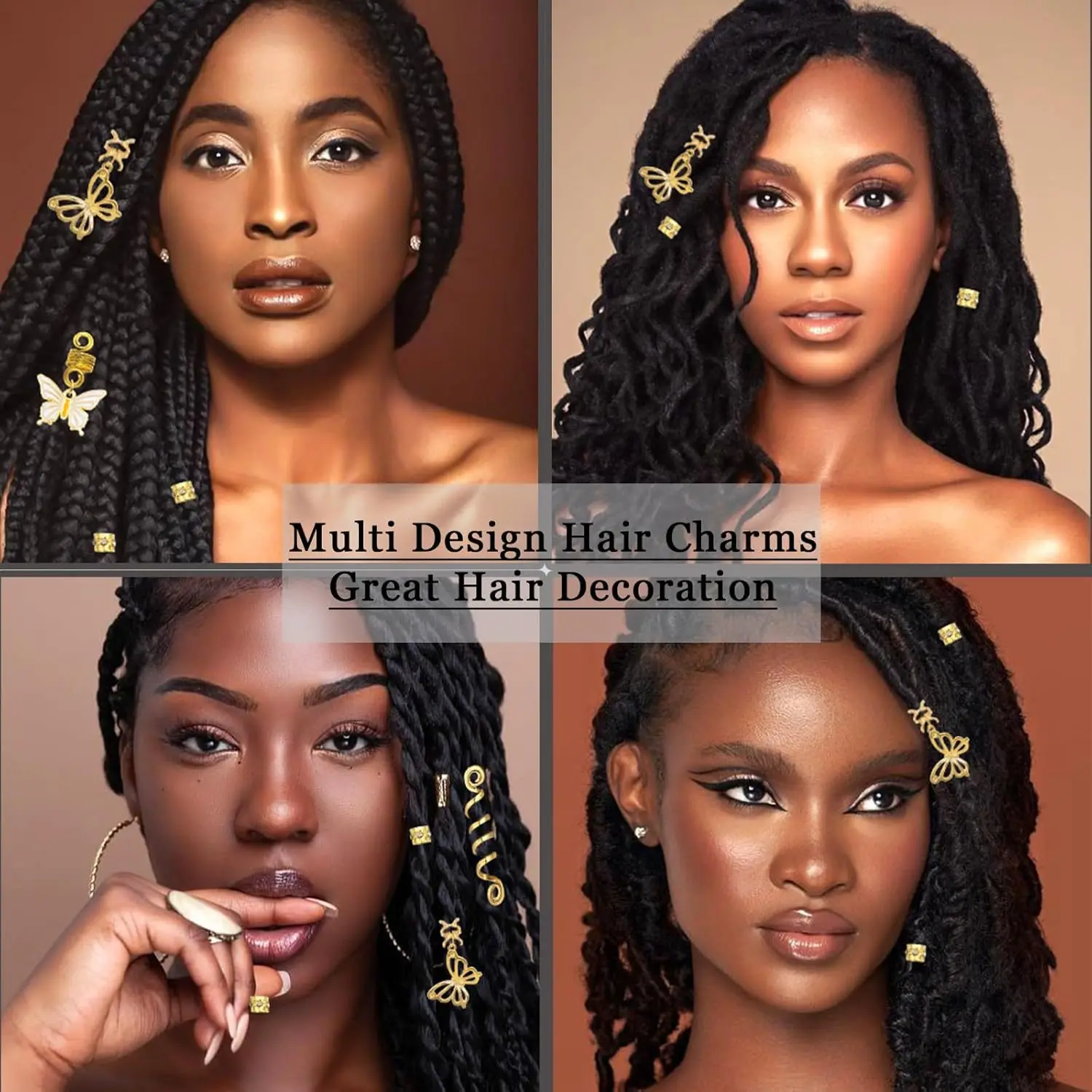 30 ピース/バッグカラフルな蝶ペンダントヘアリングセット - マカロン色のかつらドレッドヘアアクセサリーデイジーフラワーペンダント付き