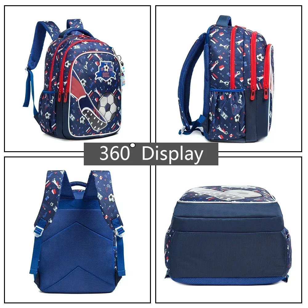 Children School Backpack for Boy Football Pattern Backpack Kid Waterproof School Bag Mochila Infantil Lunchbox Child Pencil Case