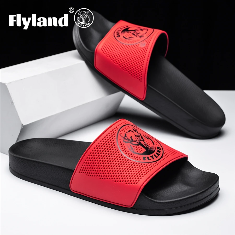 Plus Size Men Indoor Home Slippers Male Soft Comfortable Bath Slipper Men\'s PU Flat Thick Platform Outdoor Beach Sandals Summer