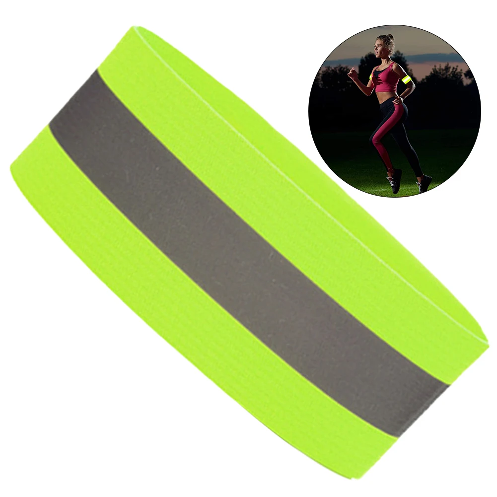 Reflective Armband Adjustable Reflective Tape Straps High Visibility Reflective Bracelet Strap for Night Walking Cycling Running