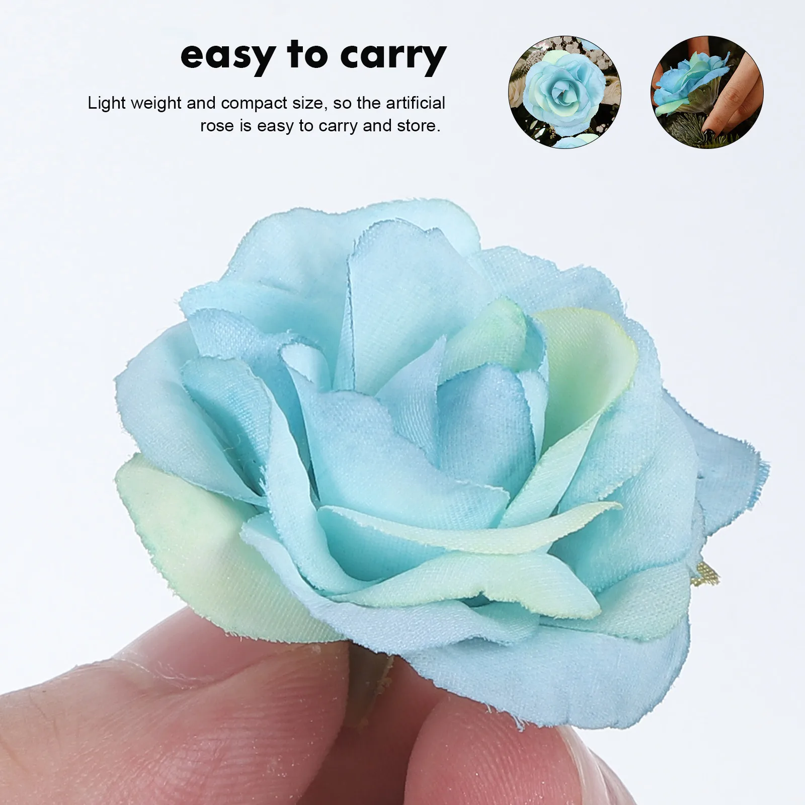 

100 Pcs Artificial Rose Small Flowers Mini Faux for Crafts Sprinkle Heads Crafting Silk