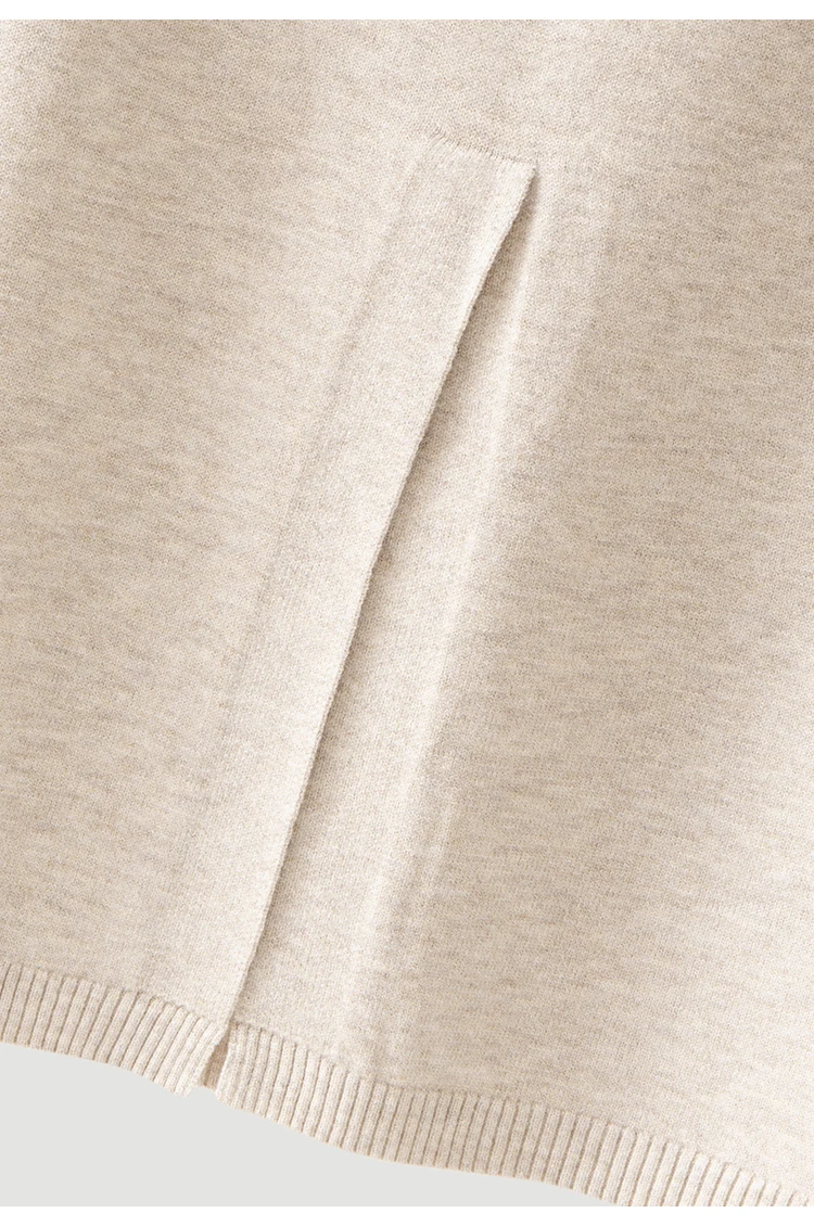 ML62132 Damen Strick-Midirock mit hoher Taille, Kordelzug, aufgesetzter Tasche, weicher Modal-Mix, A-Linie, lässiger Herbst-Winter-Rock – Detail 15