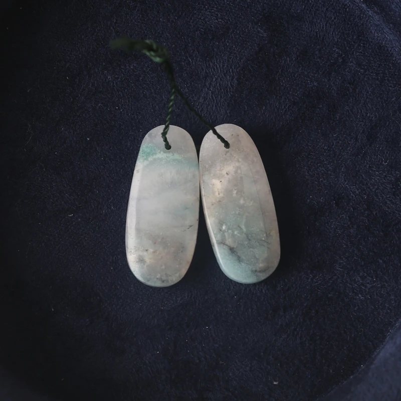 

Овальные серьги из натурального амазонита с драгоценными камнями, светло-голубые зеленые образцы для ювелирных изделий и коллекции, 27x12x4 мм, 4,7 г