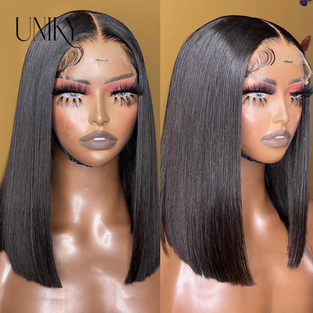 Straight Lace Front Wig Brazilian Short Bob Wig Lace Front Human Hair Wigs For Black Women 4x4 Closure Wig 13x4 Lace Frontal Wig