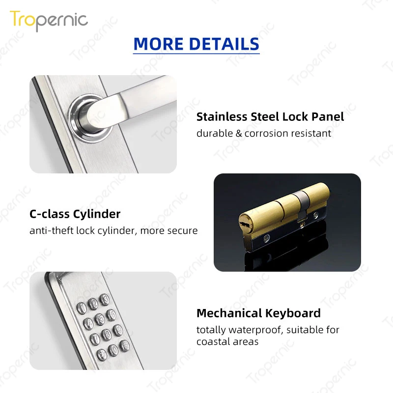 100% Waterproof Fireproof Outdoor Indoor Courtyard Non-electronic Stainless Steel Mechanical Lock Password Unlock Key Unlock