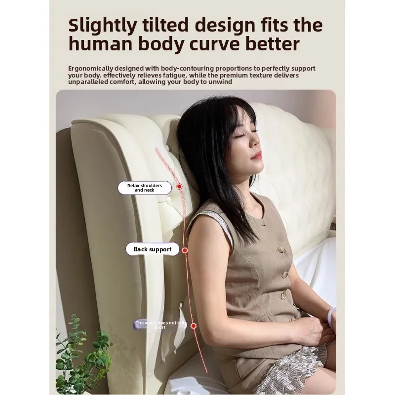 Leather European soft bag  light luxury master bedroom high-end atmospheric wedding double bed