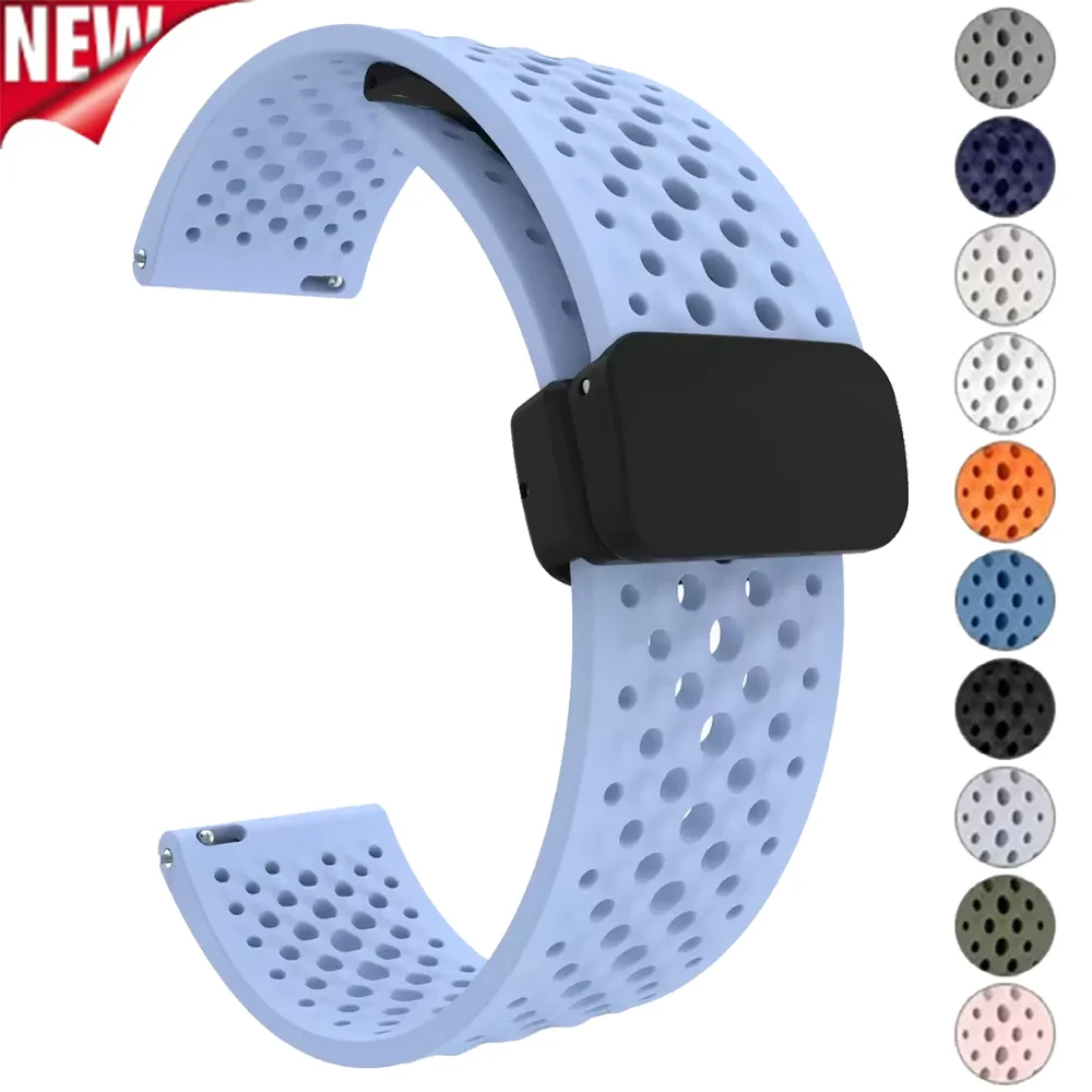 20 22 mm Silikonarmband für Garmin Venu 3 2 4 Band Forerunner 265 255 245 165/Vivoactive 6 5 4/Venu Sq 2 Plus Magnetarmband