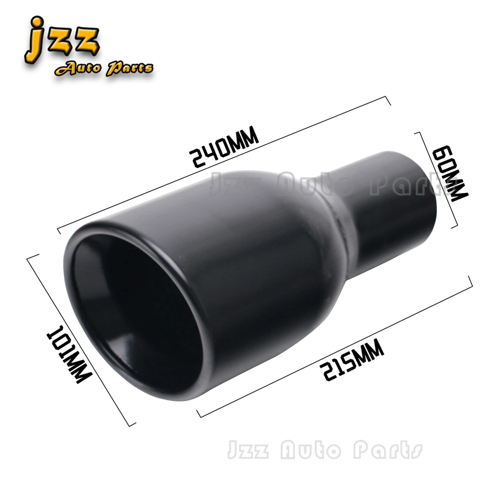 

Stainless Steel Exhaust Throat Tailpipe 60mm Inlet 101mm Angle-cut Rolled Outlet Single Exhaust Tip for Universal Car