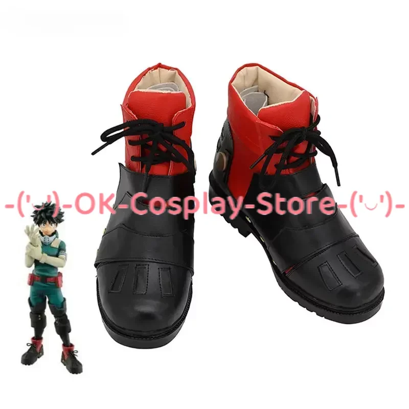 Deku Cosplay Shoes Anime Midoriya Izuku Cosplay Props PU Leather Shoes Halloween Boots Custom Made