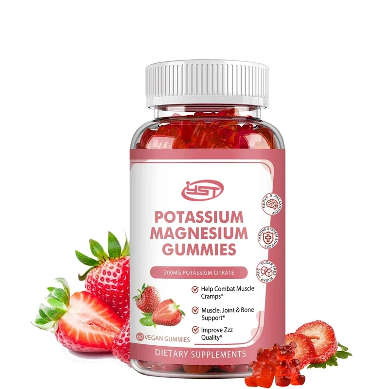 

Potassium Magnesium Soft Candy - Highly Absorbent - Used for Leg Cramps, Immunity, and Energy -60 capsules