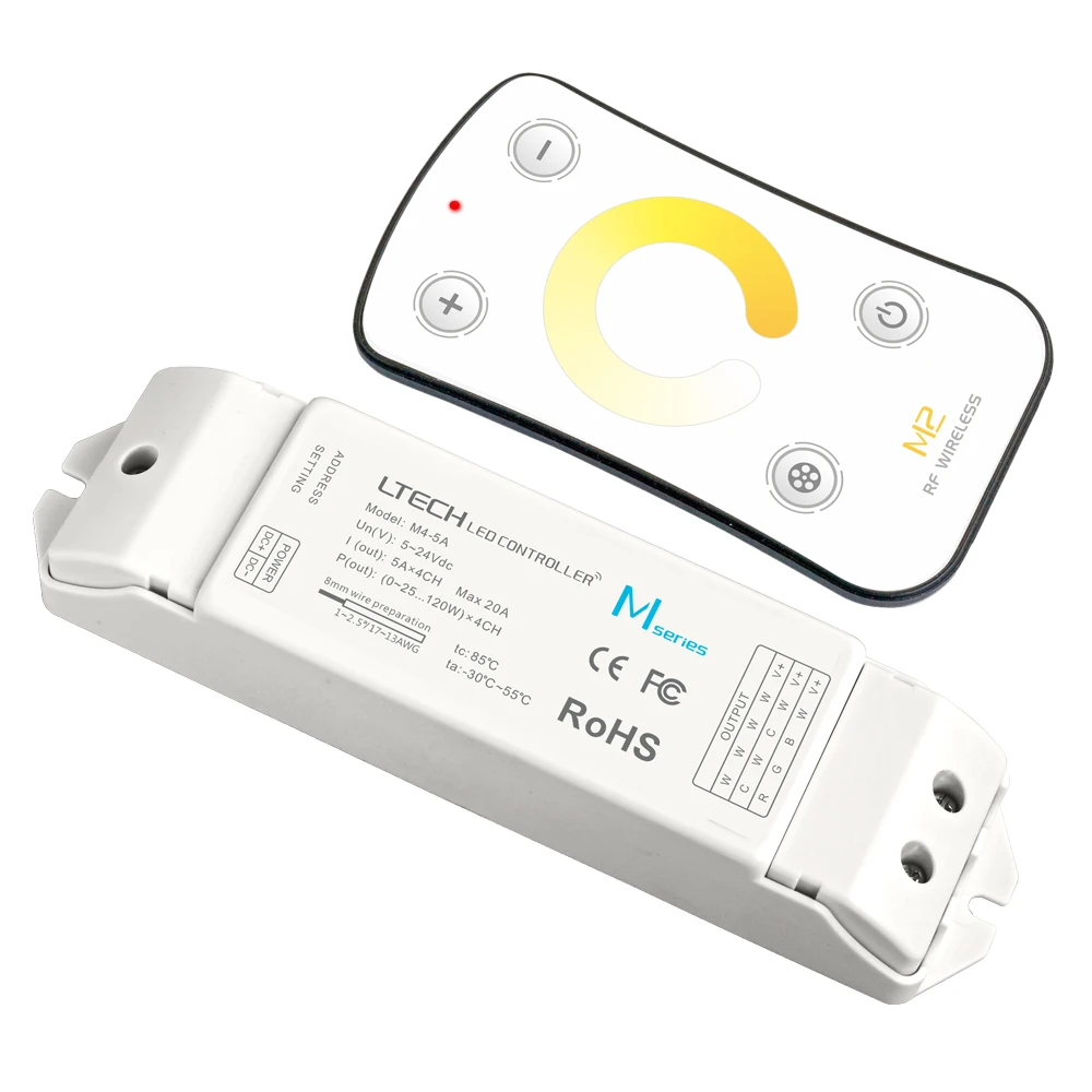 M2 M3-3A Touch panel LED CT-Streifen HF-Dimmer 2,4g Wireless LTech 12-24V Eingang 3a/ch 5a/ch 20a 4-Kanal Dim CCT-Controller