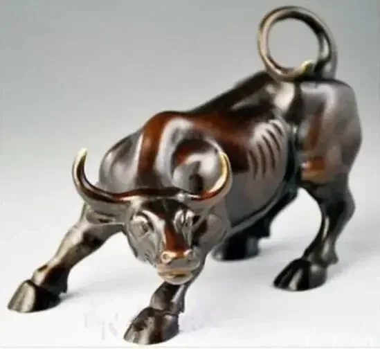 Big Wall Street Bronze Fierce Bull OX Statue 13 Cm