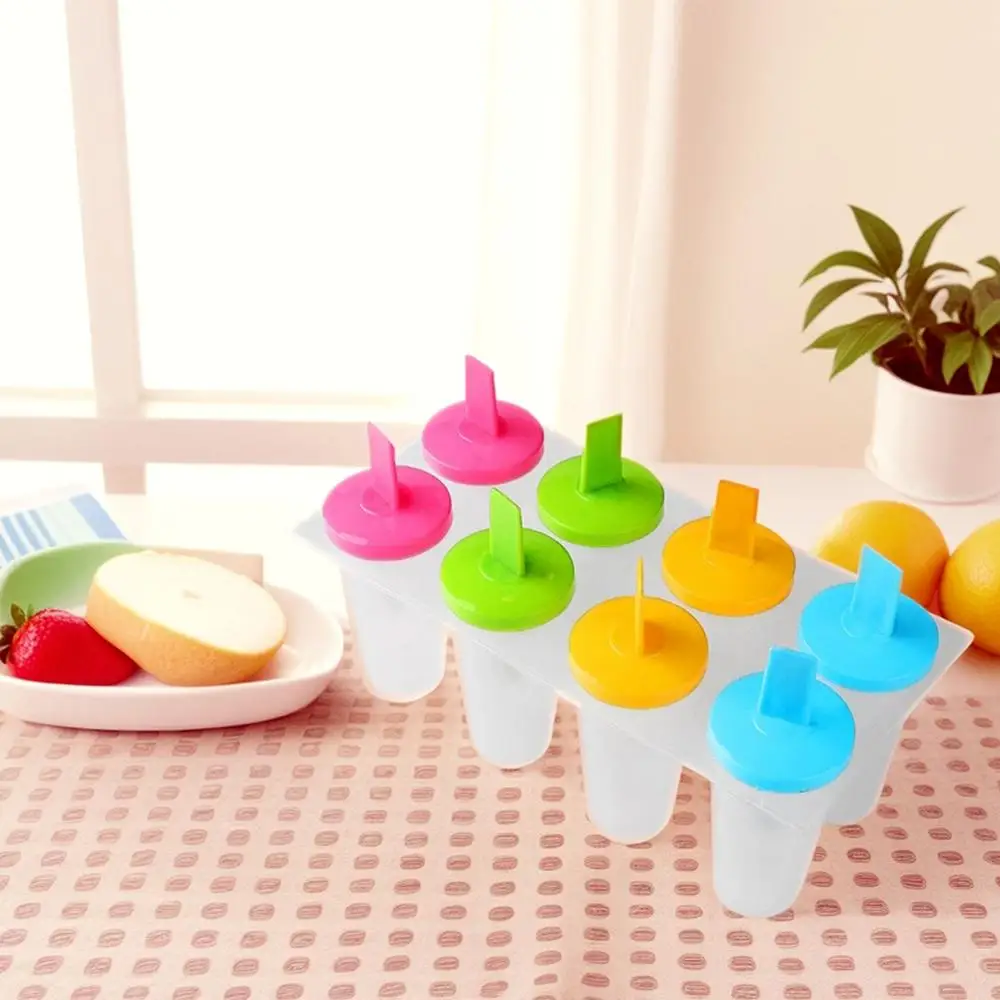 8 Cell Silicone Ice Cream Popsicle Mold With Handle Children's Ice Mold Mold Cream Tray Ice Cream Summer Maker L8B3
