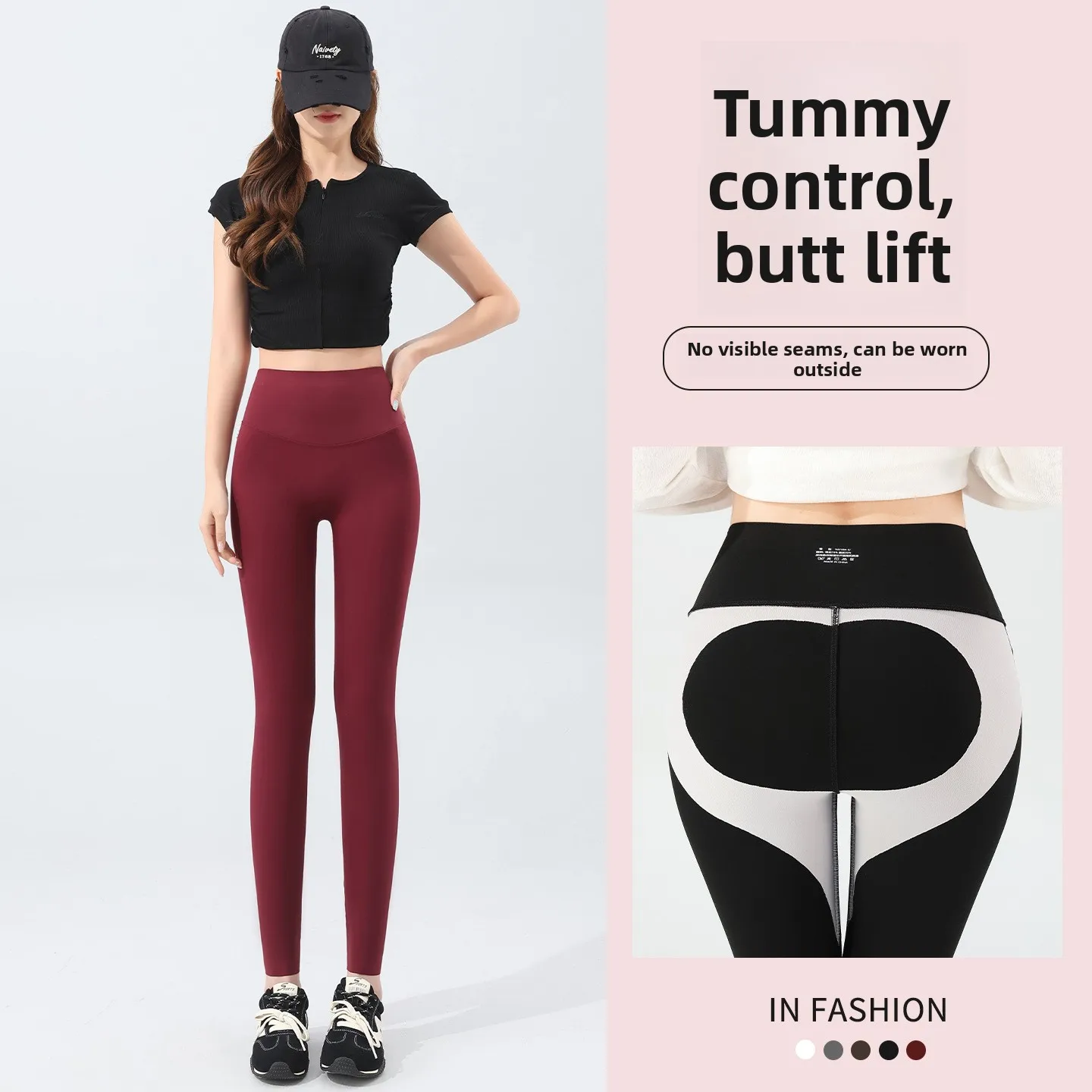 

Женские леггинсы для йоги с высокой талией, весенне-осенние, черные, утягивающие, облегающие, эластичные, в коробке