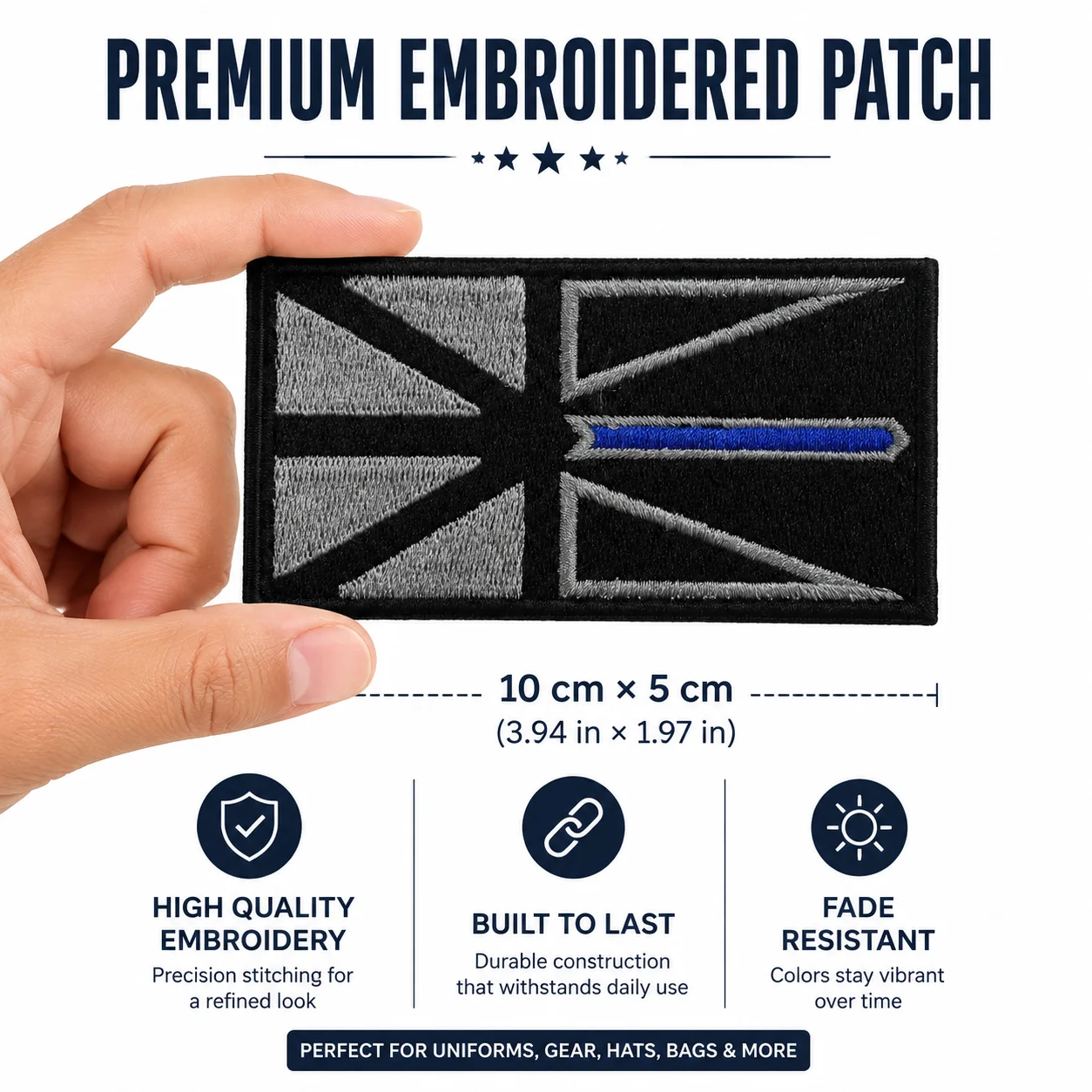 Union Jack Embroidered Patch Patriotic Decoration Morale Badge Hook and Loop for Clothes Backpacks Hats & Everything