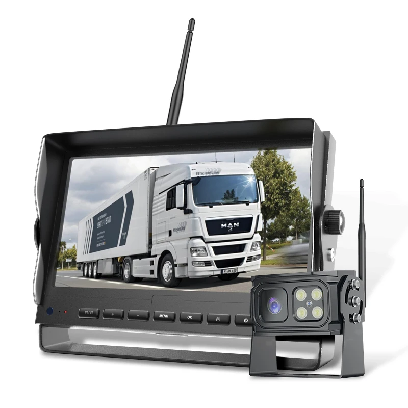 Car Cameras with Night Vision Front and Rear and Motion Detection Reverse Backup Camera Kit for Bus Truck VR Van