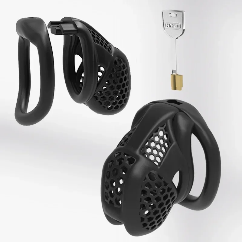 Beehive-Dispositif de chasteté respirant pour homme, mini serrure avec 4 anneaux de pénis, fétiche de bondage, jouet sexuel pour adulte, Pro Male